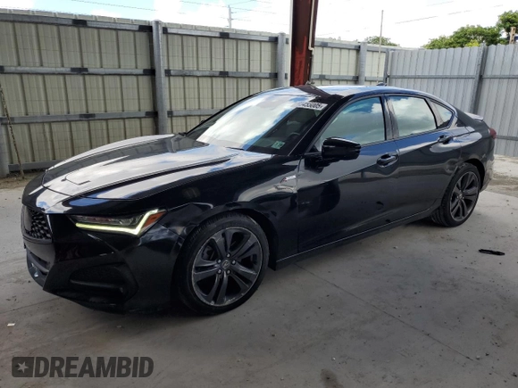 2022 Acura TLX w/A-Spec Package with VIN 19UUB5F57NA000267, listed as a Copart auction lot 60455005 with 26,040 mi miles and Salvage title. Bid and sale history available at DreamBid. Image 1.