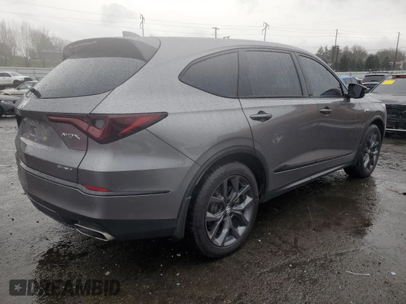 2023 Acura MDX w/A-Spec Package with VIN 5J8YE1H02PL026981, listed as a Copart auction lot 43169925 with 21,058 mi miles and Salvage Title. Bid and sale history available at carsss.com. Image 3.