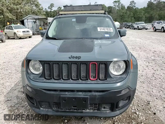 2017 Jeep Renegade Altitude with VIN ZACCJABH7HPG54504, listed as a Copart auction lot 51427835 with 84,050 mi miles and Salvage title. Bid and sale history available at DreamBid. Image 15.