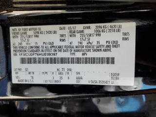 2017 Ford Escape S with VIN 1FMCU0F76HUE09397, listed as a Copart auction lot 49598525 with 135,899 mi miles and Salvage Title. Bid and sale history available at carsss.com. Image 13.