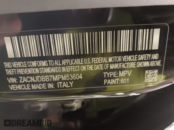 2021 Jeep Renegade 80th Anniversary z VIN ZACNJDBB7MPM53604, wystawiony jako IAAI lot #41909531 z przebiegiem 44 668 mil mil oraz . Historia ofert i sprzedaży dostępna na DreamBid. Obrazek 9.