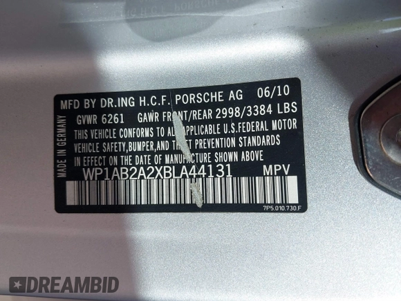 2011 Porsche Cayenne S с VIN WP1AB2A2XBLA44131, выставлен на аукционе IAAI как лот 41063172 с пробегом Не указан миль и . История ставок и продаж доступна на DreamBid. Изображение 9.
