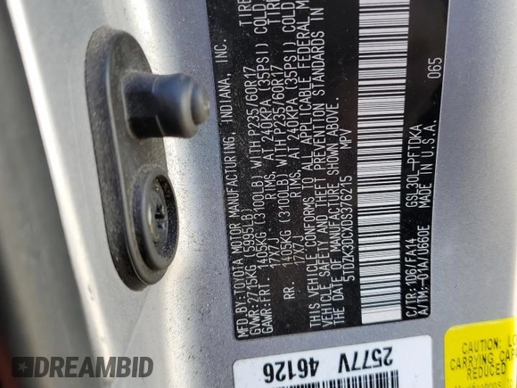 2013 Toyota Sienna L with VIN 5TDZK3DCXDS376215, listed as a Copart auction lot 49269855 with 215,558 mi miles and Clean Title. Bid and sale history available at carsss.com. Image 13.