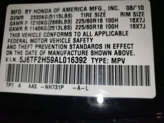 2010 Honda Crosstour EX-L z VIN 5J6TF2H59AL016392, wystawiony jako Copart lot #59362285 z przebiegiem 109 734 mil mil oraz Szkoda całkowita • Salvage title. Historia ofert i sprzedaży dostępna na DreamBid. Obrazek 13.