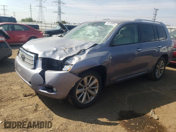 2008 Toyota Highlander Hybrid Limited with VIN JTEEW44AX82018516, listed as a Copart auction lot 72139964 with 328,969 mi miles and Salvage Title. Bid and sale history available at carsss.com. Image 1.