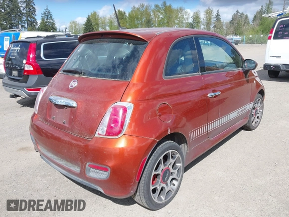 2013 FIAT 500 Sport with VIN 3C3CFFBR2DT752905, listed as a IAAI auction lot 42088566 with 82,711 mi miles. Bid and sale history available at carsss.com. Image 4.