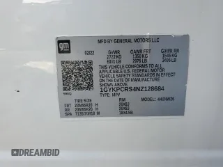 2022 Cadillac XT6 Premium Luxury with VIN 1GYKPCRS4NZ128684, listed as a Copart auction lot 87806525 with 23,571 mi miles and Salvage Title. Bid and sale history available at carsss.com. Image 15.