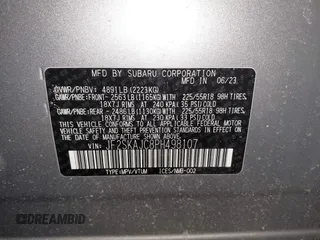 2023 Subaru Forester Sport with VIN JF2SKAJC8PH498107, listed as a IAAI auction lot 41401633 with 19,438 mi miles. Bid and sale history available at carsss.com. Image 9.