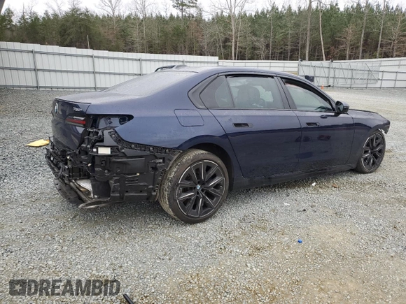 2023 BMW 7 Series 760i xDrive with VIN WBA33EJ04PCN52350, listed as a Copart auction lot 44487295 with 10,878 mi miles and Salvage title. Bid and sale history available at DreamBid. Image 3.
