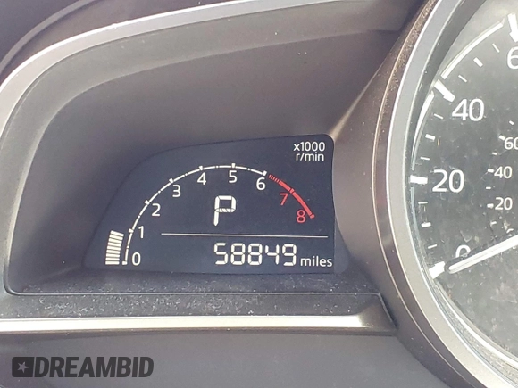 2018 Mazda 3 Touring with VIN 3MZBN1V36JM256934, listed as a IAAI auction lot 41828741 with 58,849 mi miles. Bid and sale history available at carsss.com. Image 16.