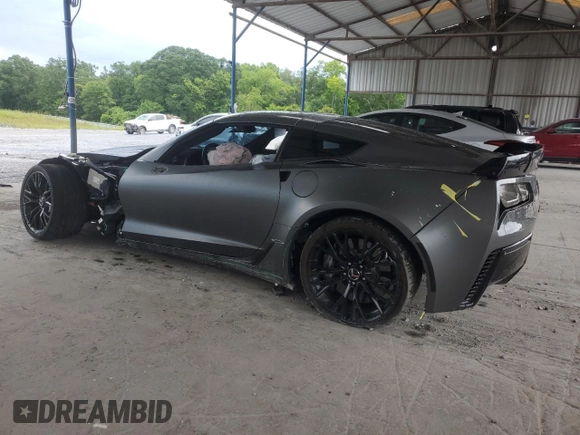 2015 Chevrolet Corvette Z06 3LZ with VIN 1G1YU2D69F5607553, listed as a Copart auction lot 58258254 with 0 mi miles and Salvage Title. Bid and sale history available at carsss.com. Image 2.