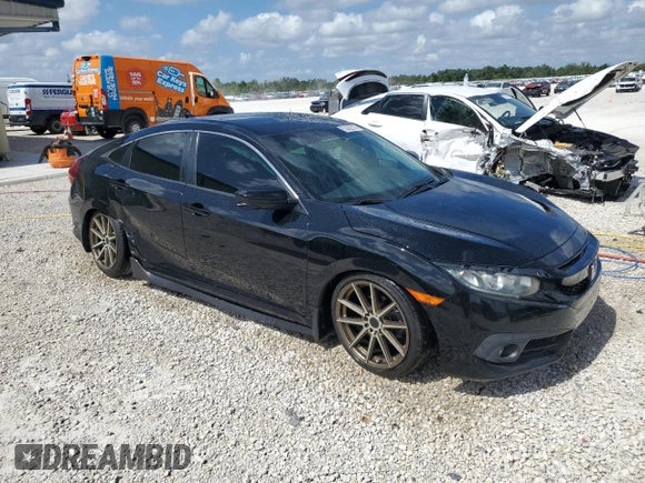 2017 Honda Civic EX-T with VIN 19XFC1E35HE023013, listed as a Copart auction lot 53592114 with 89,260 mi miles and Salvage Title. Bid and sale history available at DreamBid. Image 4.