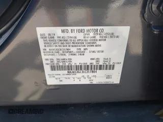 2020 Ford EcoSport SE with VIN MAJ6S3GL3LC317804, listed as a IAAI auction lot 41737555 with 67,582 mi miles and . Bid and sale history available at DreamBid. Image 9.