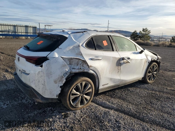 2020 Lexus UX 250h F Sport z VIN JTHE9JBHXL2033485, wystawiony jako Copart lot #86924894 z przebiegiem Nie podano mil oraz Szkoda całkowita • Salvage title. Historia ofert i sprzedaży dostępna na DreamBid. Obrazek 3.