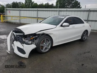 2016 Mercedes-Benz C 300 with VIN WDDWF4JB0GR178549, listed as a Copart auction lot 54553255 with 142,568 mi miles and Salvage title. Bid and sale history available at DreamBid. Image 1.