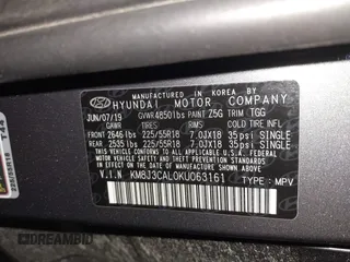 2019 Hyundai Tucson Ultimate with VIN KM8J3CAL0KU063161, listed as a IAAI auction lot 41606894 with 56,037 mi miles. Bid and sale history available at carsss.com. Image 9.
