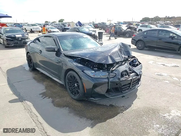 2023 BMW M4 Competition with VIN WBS33AZ05PCM90580, listed as a Copart auction lot 69255834 with 0 mi miles and Salvage Title. Bid and sale history available at carsss.com. Image 13.