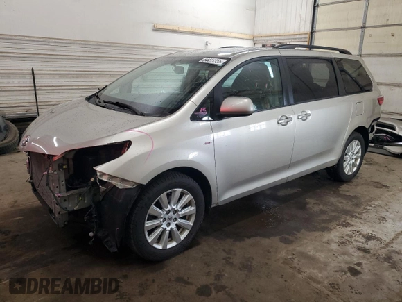 2017 Toyota Sienna with VIN 5TDDZ3DC4HS174210, listed as a Copart auction lot 54411355 with 125,346 mi miles and Salvage Title. Bid and sale history available at DreamBid. Image 1.