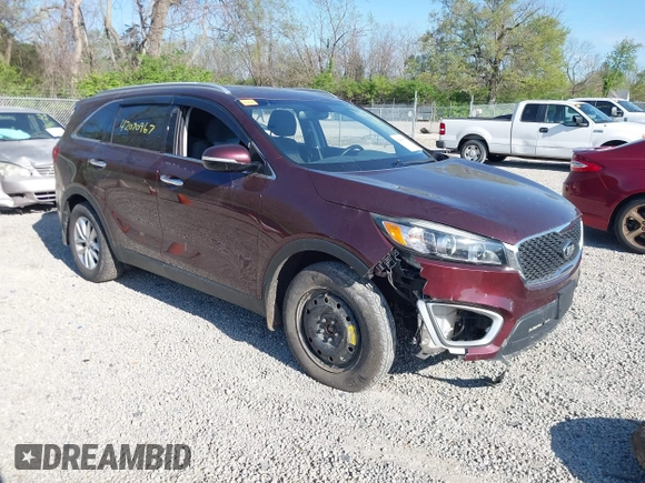 2017 Kia Sorento LX with VIN 5XYPG4A37HG255017, listed as a IAAI auction lot 42090967 with 122,021 mi miles. Bid and sale history available at carsss.com. Image 1.