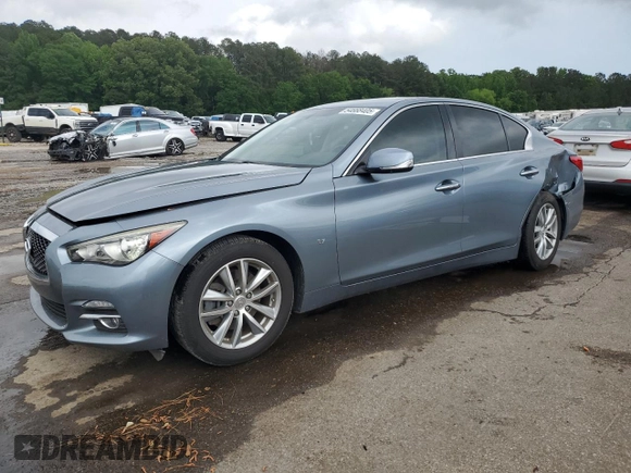 2015 Infiniti Q50 with VIN JN1BV7AP6FM347741, listed as a Copart auction lot 54668405 with 84,788 mi miles and Salvage title. Bid and sale history available at DreamBid. Image 1.