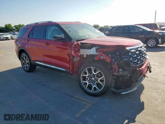2025 Ford Explorer Platinum with VIN 1FMWK8HC2SGB58993, listed as a Copart auction lot 58005875 with 4,917 mi miles and Salvage title. Bid and sale history available at DreamBid. Image 4.