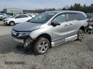 2019 Honda Odyssey EX-L with VIN 5FNRL6H77KB122457, listed as a Copart auction lot 42988715 with 62,444 mi miles and Salvage Title. Bid and sale history available at carsss.com. Image 1.