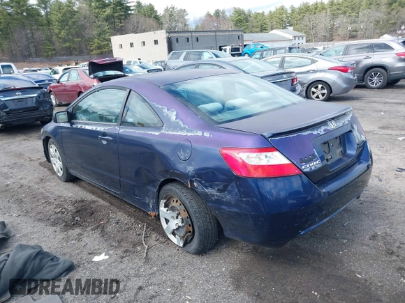 2007 Honda Civic Cpe LX with VIN 2HGFG12627H502786, listed as a IAAI auction lot 41875135 with 137,039 mi miles. Bid and sale history available at carsss.com. Image 3.