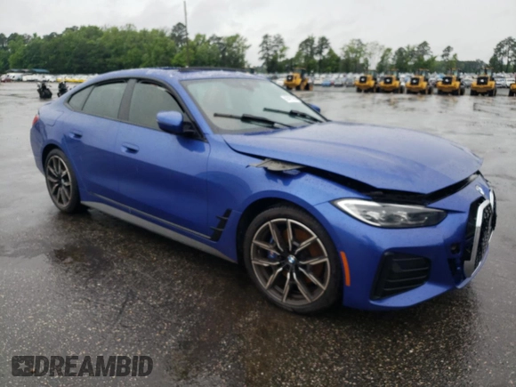 2022 BMW 4 Series 430i with VIN WBA63AV01NFL98112, listed as a Copart auction lot 56421085 with Not provided miles and Salvage title. Bid and sale history available at DreamBid. Image 4.