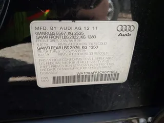 2012 Audi Q5 3.2L Premium Plus with VIN WA1DKAFP3CA071854, listed as a IAAI auction lot 41715296 with 175,634 mi miles. Bid and sale history available at carsss.com. Image 9.
