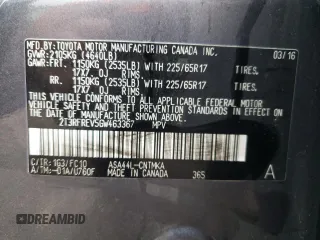 2016 Toyota RAV4 XLE with VIN 2T3RFREV5GW463367, listed as a Copart auction lot 56633245 with 83,614 mi miles and Salvage title. Bid and sale history available at DreamBid. Image 13.