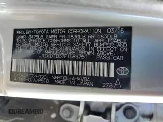 2015 Toyota Prius One with VIN JTDKDTB37F1585751, listed as a Copart auction lot 50072585 with 85,359 mi miles and Salvage Title. Bid and sale history available at DreamBid. Image 12.