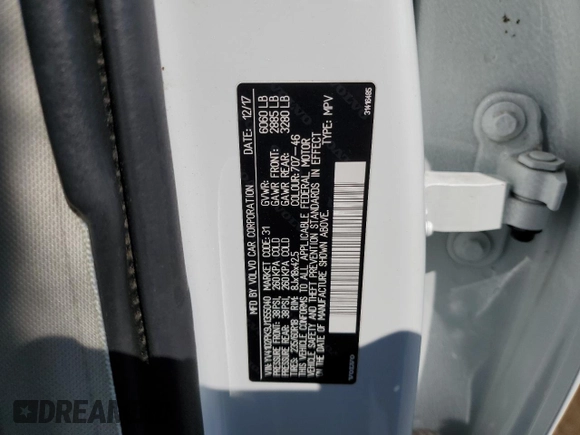 2018 Volvo XC90 Momentum z VIN YV4102PK9J1355040, wystawiony jako Copart lot #53454205 z przebiegiem 116 826 mil mil oraz Szkoda całkowita • Salvage title. Historia ofert i sprzedaży dostępna na DreamBid. Obrazek 13.