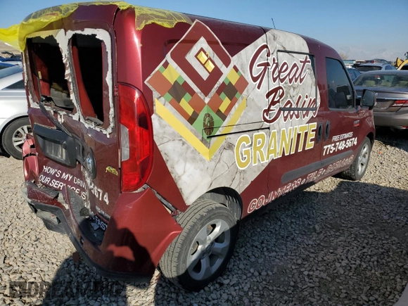 2018 Ram ProMaster City Cargo Van Tradesman SLT with VIN ZFBERFBB9J6H72692, listed as a Copart auction lot 42428545 with 59,305 mi miles and Salvage Title. Bid and sale history available at carsss.com. Image 3.