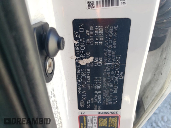 2016 Kia Sportage EX с VIN KNDPC3AC2G7869801, выставлен на аукционе Copart как лот 47826975 с пробегом 141 540 миль миль и Чистый • Clean title. История ставок и продаж доступна на DreamBid. Изображение 13.