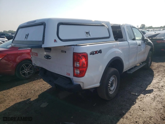 2022 Ford Ranger XL with VIN 1FTER1FH8NLD50996, listed as a Copart auction lot 59940184 with 34,684 mi miles and Salvage Title. Bid and sale history available at carsss.com. Image 3.