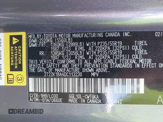 2013 Lexus RX 350 with VIN 2T2ZK1BA4DC113230, listed as a IAAI auction lot 41068317 with 104,470 mi miles and . Bid and sale history available at DreamBid. Image 9.