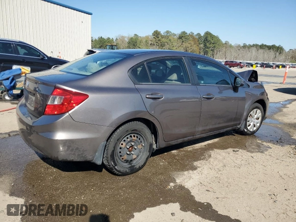 2012 Honda Civic LX with VIN 19XFB2F53CE081719, listed as a Copart auction lot 50922075 with Not Provided miles and Salvage Title. Bid and sale history available at DreamBid. Image 3.