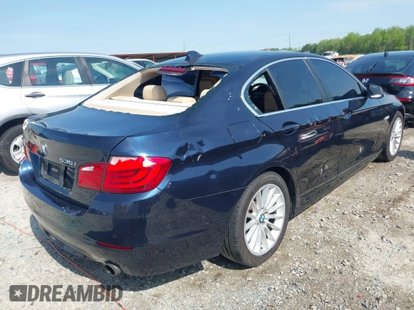 2011 BMW 5 Series 535i with VIN WBAFR7C50BC600838, listed as a IAAI auction lot 41981329 with 188,520 mi miles and . Bid and sale history available at carsss.com. Image 4.