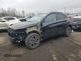 2023 Hyundai Kona N Line with VIN KM8K3CA39PU007313, listed as a Copart auction lot 87657315 with 12,052 mi miles and Salvage Title. Bid and sale history available at carsss.com. Image 1.