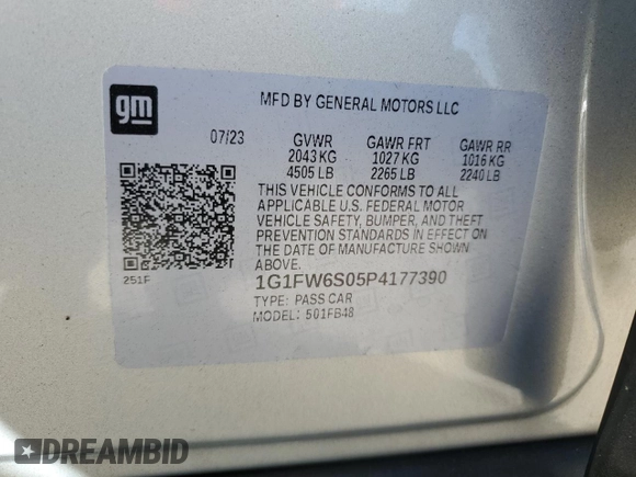 2023 Chevrolet Bolt EV 1LT z VIN 1G1FW6S05P4177390, wystawiony jako Copart lot #57256185 z przebiegiem 9 590 mil mil oraz Szkoda całkowita • Salvage title. Historia ofert i sprzedaży dostępna na DreamBid. Obrazek 12.