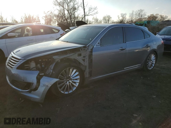 2015 Hyundai Equus Ultimate z VIN KMHGH4JH4FU093847, wystawiony jako Copart lot #83905174 z przebiegiem 57 499 mil mil oraz Szkoda całkowita • Salvage title. Historia ofert i sprzedaży dostępna na DreamBid. Obrazek 1.