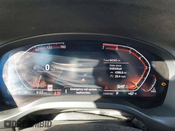 2020 BMW X4 xDrive30i with VIN 5UX2V1C09L9B97540, listed as a Copart auction lot 73984983 with 64,343 mi miles. Bid and sale history available at carsss.com. Image 9.
