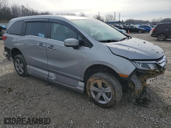 2019 Honda Odyssey EX-L with VIN 5FNRL6H77KB122457, listed as a Copart auction lot 42988715 with 62,444 mi miles and Salvage Title. Bid and sale history available at carsss.com. Image 4.