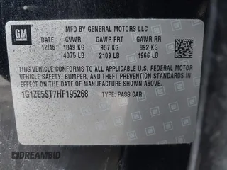 2017 Chevrolet Malibu LT with VIN 1G1ZE5ST7HF195268, listed as a IAAI auction lot 41145070 with 164,994 mi miles and . Bid and sale history available at DreamBid. Image 9.