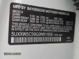 2016 BMW X4 xDrive35i z VIN 5UXXW5C59G0N91956, wystawiony jako Copart lot #84285934 z przebiegiem 198 726 mil mil oraz Szkoda całkowita • Salvage title. Historia ofert i sprzedaży dostępna na DreamBid. Obrazek 13.