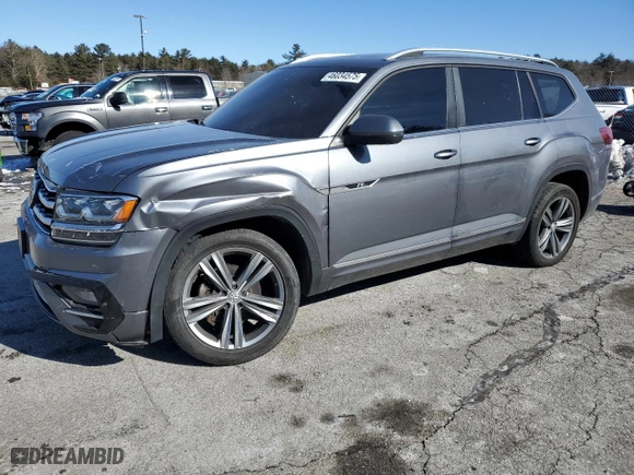 2019 Volkswagen Atlas 3.6L V6 SE w/Technology R-Line with VIN 1V2XR2CA4KC589607, listed as a Copart auction lot 46034575 with 129,684 mi miles and Non Repairable. Bid and sale history available at carsss.com. Image 1.