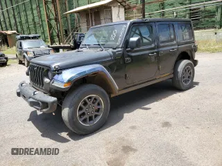2022 Jeep Wrangler Unlimited Rubicon with VIN 1C4JJXR64NW192545, listed as a Copart auction lot 51891654 with 24,121 mi miles and Salvage title. Bid and sale history available at DreamBid. Image 1.