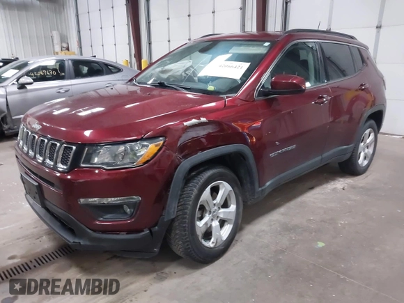 2021 Jeep Compass Altitude with VIN 3C4NJDBB8MT547261, listed as a IAAI auction lot 42066421 with 99,188 mi miles and . Bid and sale history available at DreamBid. Image 2.