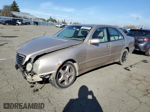 2001 Mercedes-Benz E-Class with VIN WDBJF70J91B263080, listed as a Copart auction lot 88094325 with 193,366 mi miles and Salvage Title. Bid and sale history available at carsss.com. Image 1.