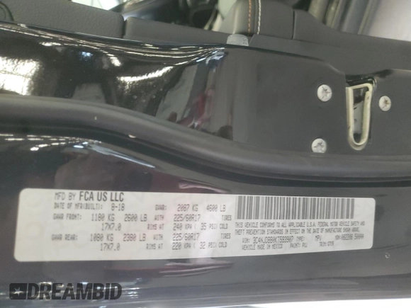 2019 Jeep Compass Latitude with VIN 3C4NJDBB0KT593907, listed as a Copart auction lot 50628525 with 46,111 mi miles and Salvage Title. Bid and sale history available at DreamBid. Image 15.